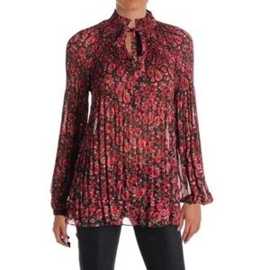 Lauren Ralph Lauren Women's Duong Sheer Pleated Blouse Womens size small